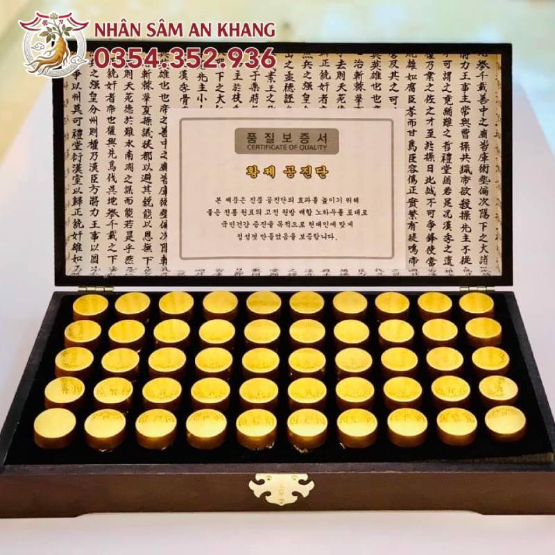 An Cung Ngưu Hoàng Hoàn Goryeo Hộp Gỗ 50 Viên 9 an cung nguu hoang hoan 50 vien