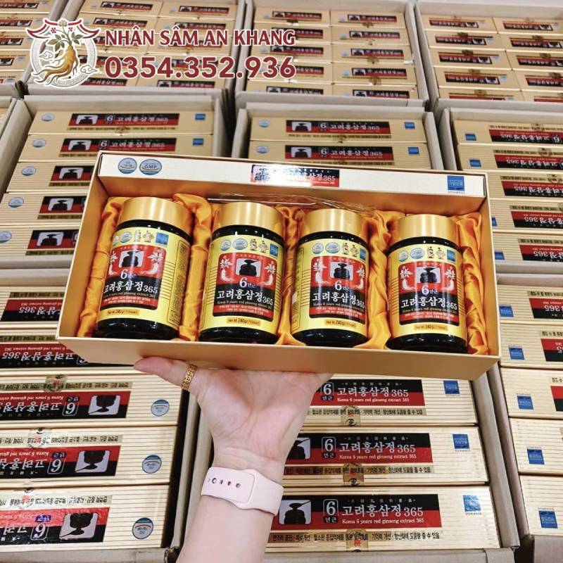 Cao Hồng Sâm Hàn Quốc 365 Hộp 4 Lọ x 240g 16 cao hong sam 365 4 hu