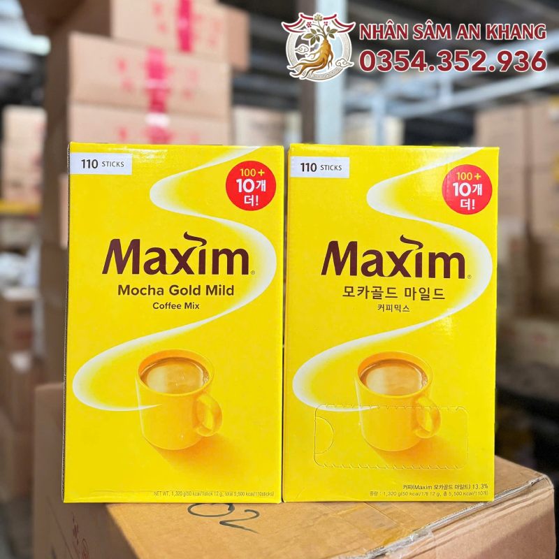 Cà Phê Hòa Tan Maxim Mocha Gold Mild Hộp 100 Gói 11 caphe maxim 6