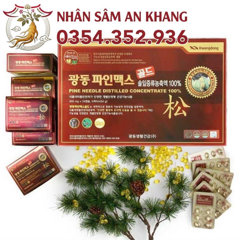 Tinh Dầu Thông Đỏ Kwangdong 100% 120 Viên 10 tinh dau thong do kwangdong 7