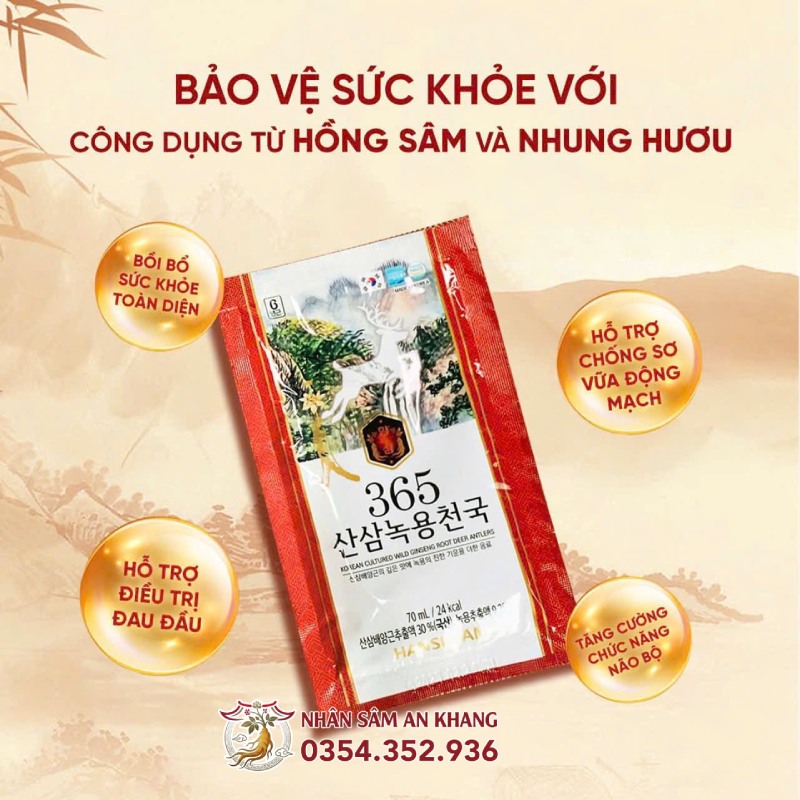 Nước Hồng Sâm Nhung Hươu Hansusam 365 50ml x 30 Gói 10 365 hansusam 5