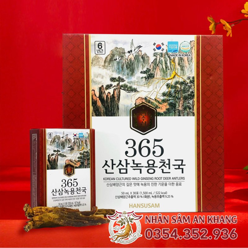 Nước Hồng Sâm Nhung Hươu Hansusam 365 50ml x 30 Gói 7 365 hansusam 7