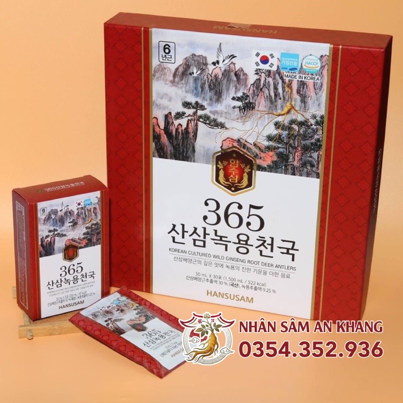 Nước Hồng Sâm Nhung Hươu Hansusam 365 50ml x 30 Gói 8 365 hansusam 9