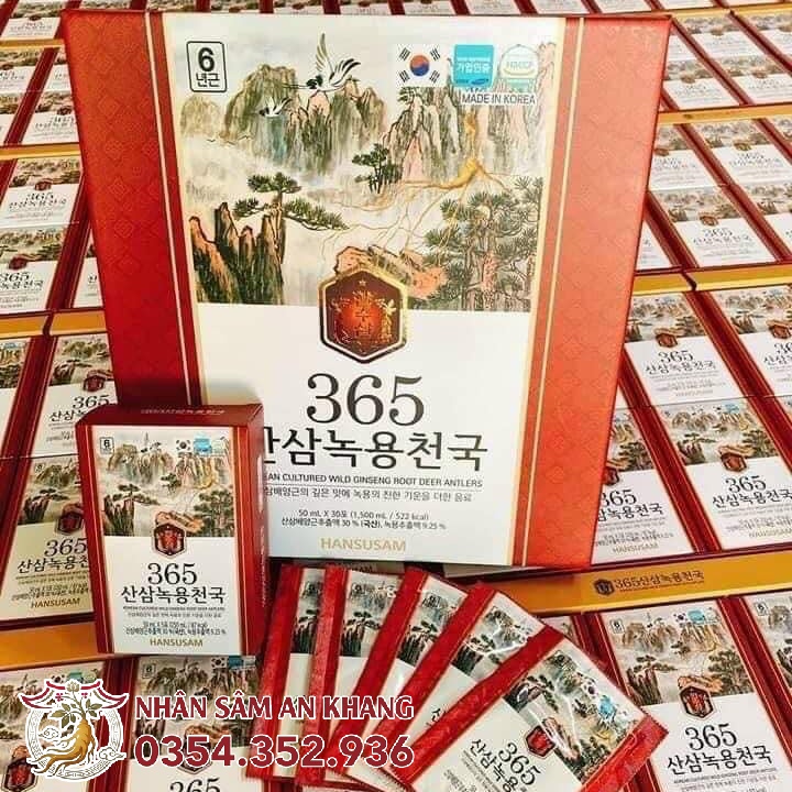 Nước Hồng Sâm Nhung Hươu Hansusam 365 50ml x 30 Gói 13 365 hansusam