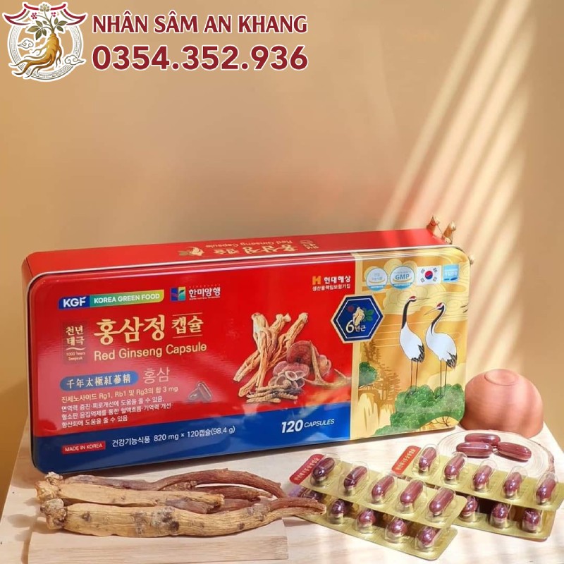 Viên Đạm Hồng Sâm Linh Chi Nhung Hươu Đông Trùng KGF 120 Viên 12 dam hong sam linh chi nhung huou 3