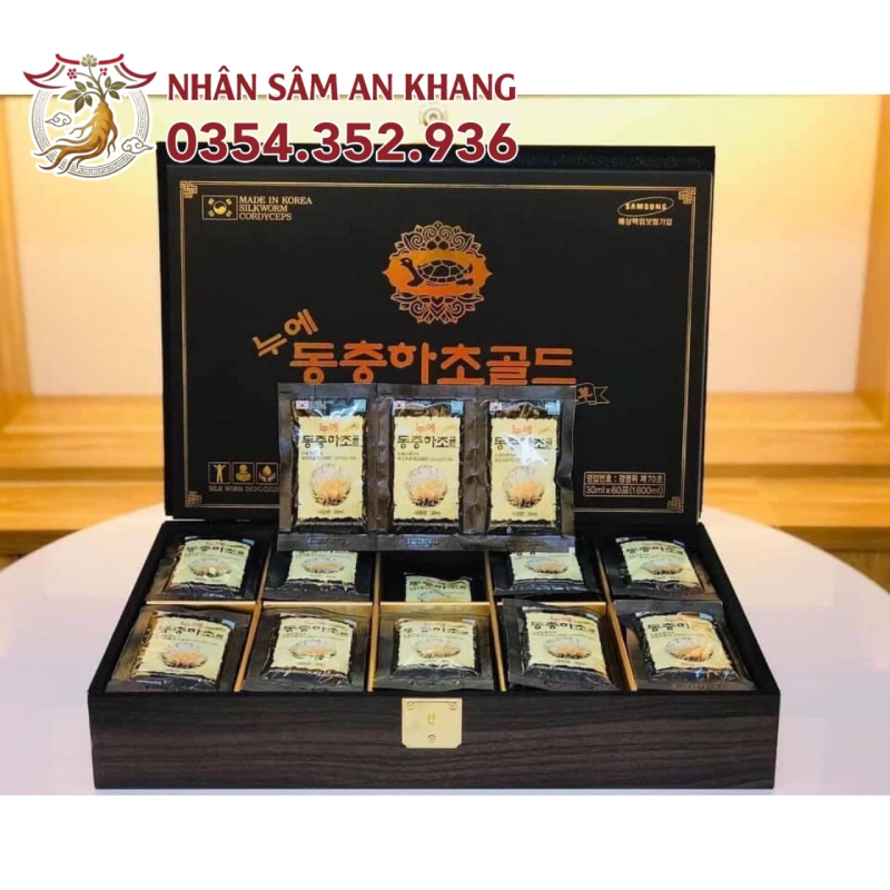 Nước Đông Trùng Hạ Thảo KangHwa Hộp Gỗ Đen 60 Gói 8 dong trung ha thao hop go den dream 2