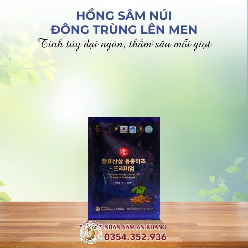Nước Sâm Núi Đông Trùng Hạ Thảo Lên Men 50ml x 30 Gói 12 hong sam nui dong trung len men 5