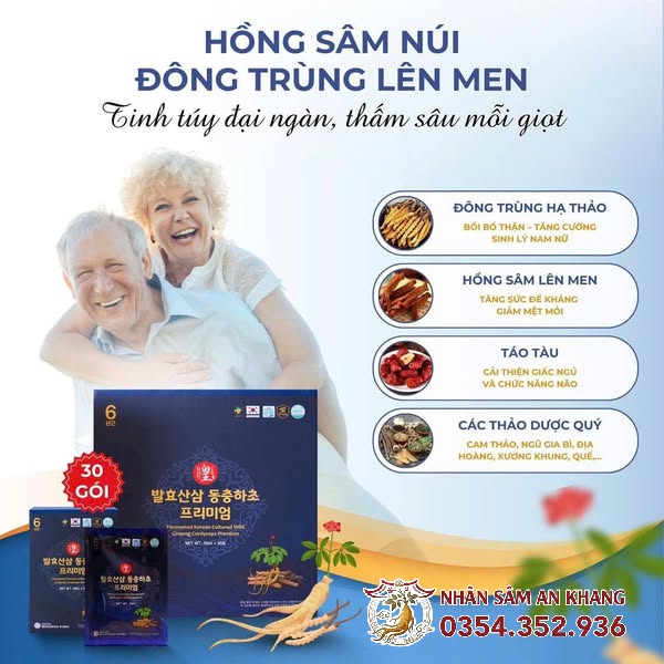 Nước Sâm Núi Đông Trùng Hạ Thảo Lên Men 50ml x 30 Gói 11 hong sam nui dong trung len men