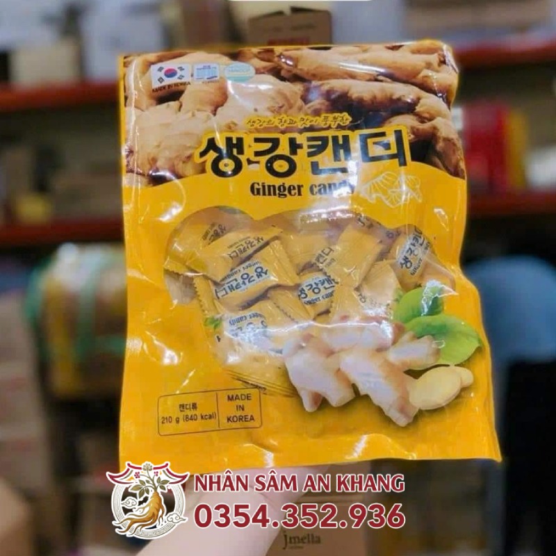 Kẹo Gừng Hàn Quốc Ginger Candy 210g 8 keo gung han quoc ginger 2