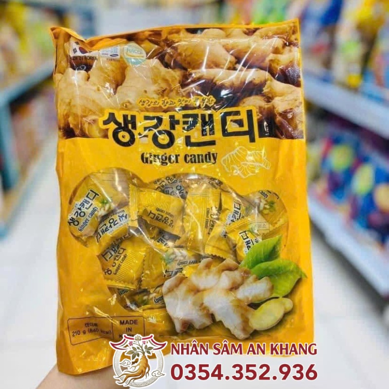 Kẹo Gừng Hàn Quốc Ginger Candy 210g 7 keo gung han quoc ginger 3