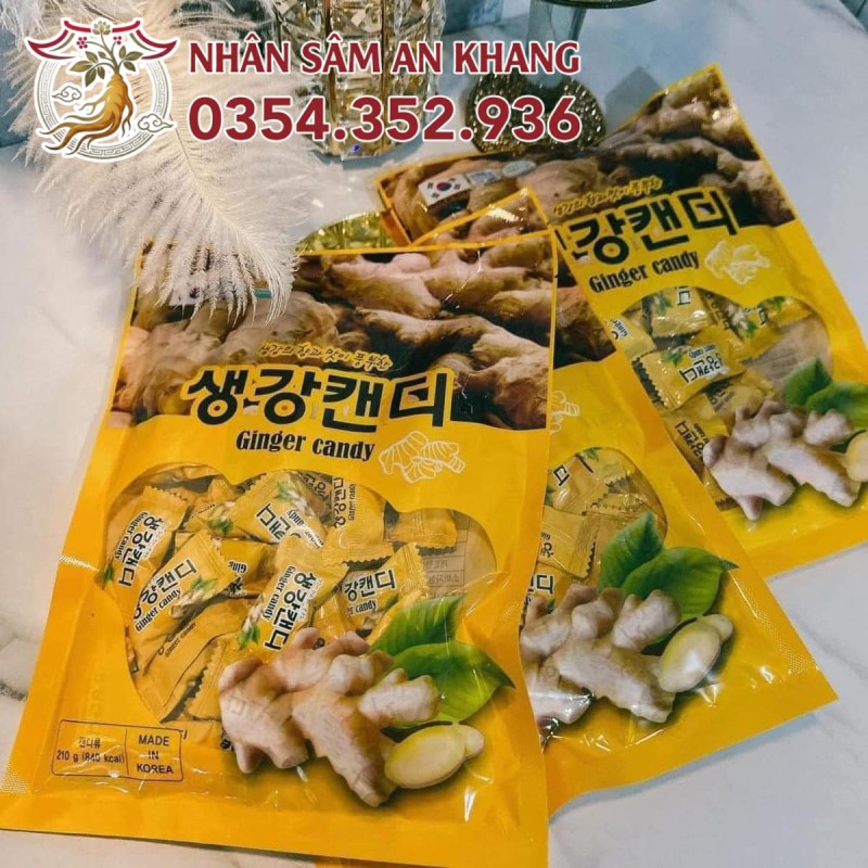 Kẹo Gừng Hàn Quốc Ginger Candy 210g 9 keo gung han quoc ginger 6