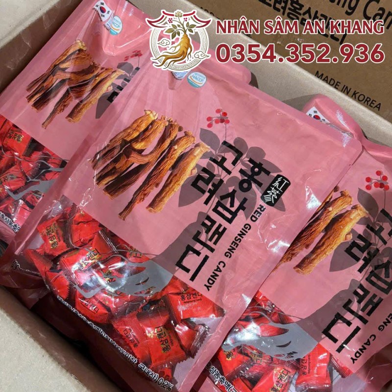 Kẹo Hồng Sâm Goryeo Red Ginseng Candy 400g 12 keo hong sam goryeo 400g 3