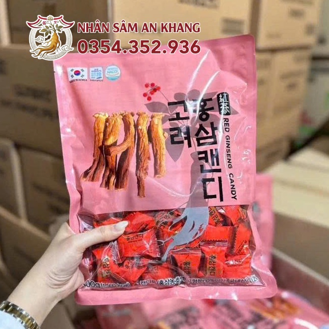 Kẹo Hồng Sâm Goryeo Red Ginseng Candy 400g 13 keo hong sam goryeo 400g 5