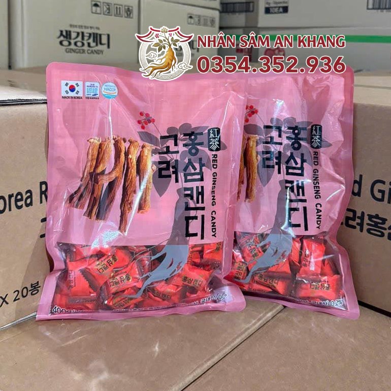 Kẹo Hồng Sâm Goryeo Red Ginseng Candy 400g 10 keo hong sam goryeo 400g