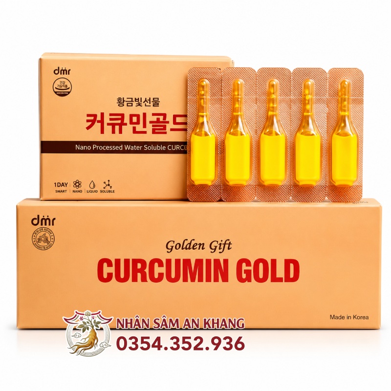 Tinh Nghệ Nano Curcumin Gold Golden Gift Hộp 100 Tép 9 nghe nano cucumin 100 tep