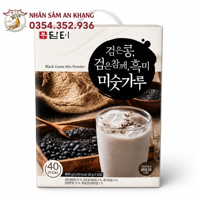 Bột Ngũ Cốc Mè Đen Đậu Đen Gạo Lứt Hộp 40 Gói 8 ngu coc me den 2