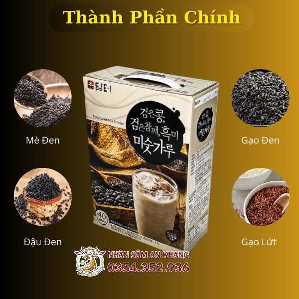 Bột Ngũ Cốc Mè Đen Đậu Đen Gạo Lứt Hộp 40 Gói 7 ngu coc me den 5