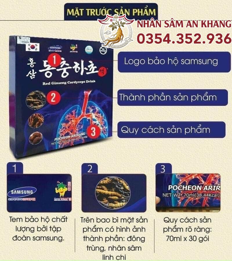 Nước Hồng Sâm Đông Trùng Hạ Thảo Bổ Phổi Pocheon 12 nuoc bo phoi 2