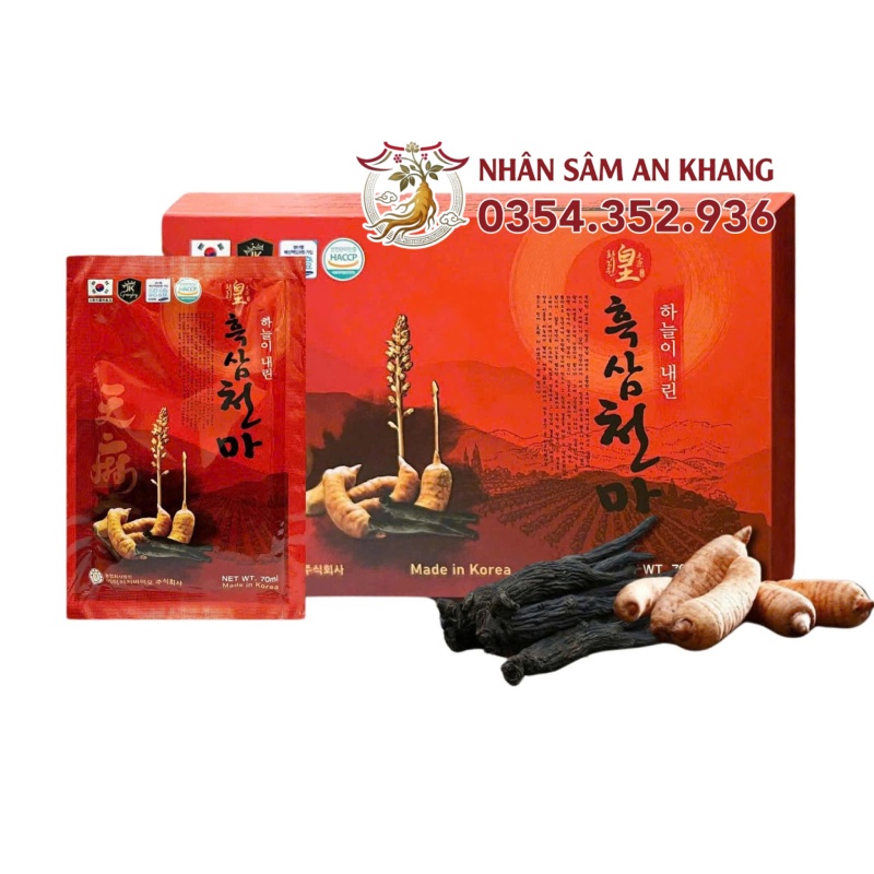 Nước Hắc Sâm Thiên Ma Premium Hộp 70ml x 30 Gói 8 nuoc hac sam thien ma