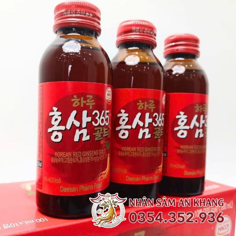 Nước Hồng Sâm 365 Gold Daesan Hộp 10 Chai x 100ml 11 nuoc hong sam daesan gold 7