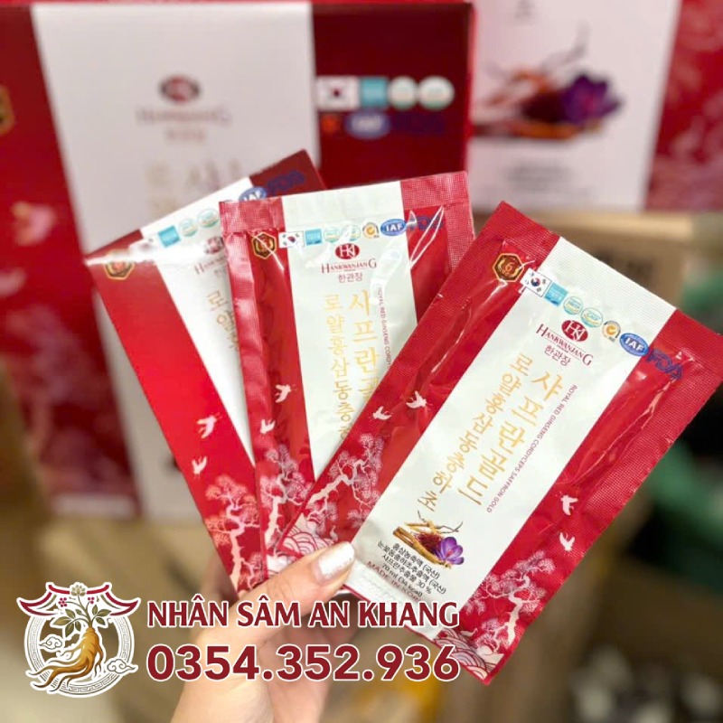 Nước Hồng Sâm Đông Trùng Saffron Hộp 60 Gói x 70ml 13 nuoc hong sam dong trung saffron 7