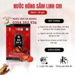 Nước Hồng Sâm Linh Chi Hàn Quốc 50ml x 30 Gói 6 nuoc hong sam linh chi han quoc