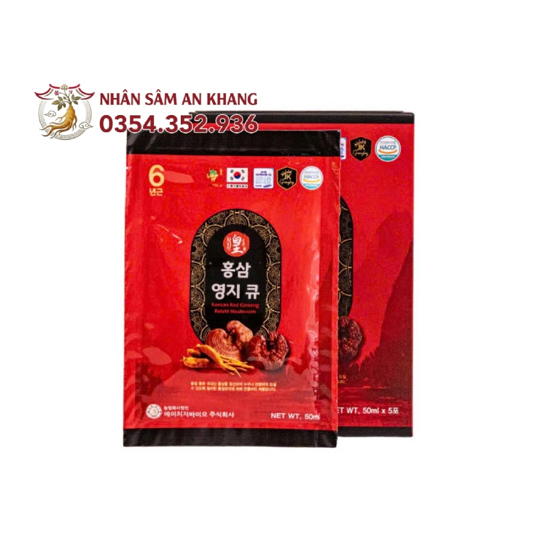 Nước Hồng Sâm Linh Chi Hàn Quốc 50ml x 30 Gói 14 nuoc hong sam linh chi han quoc 6