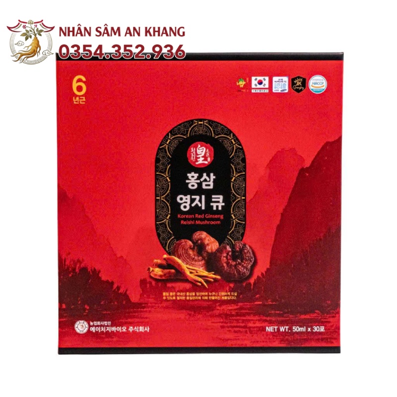 Nước Hồng Sâm Linh Chi Hàn Quốc 50ml x 30 Gói 8 nuoc hong sam linh chi han quoc 7