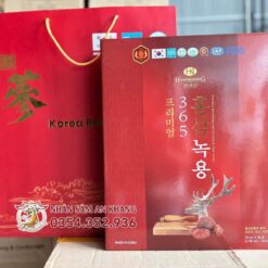 Nước Hồng Sâm Nhung Hươu Linh Chi 365 Hộp 30 Gói x 70ml