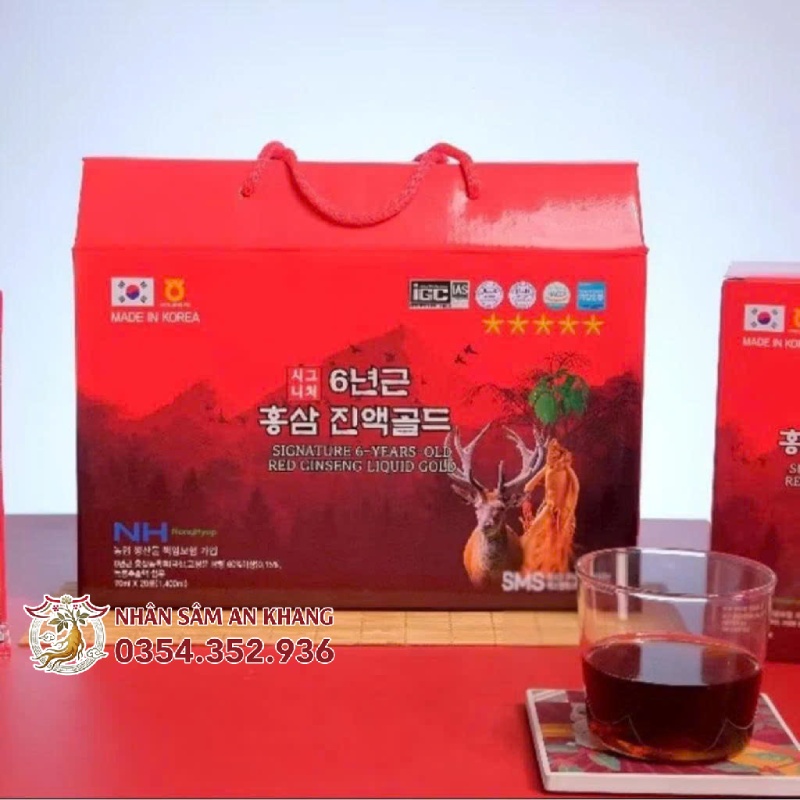 Nước Hồng Sâm Nhung Hươu SMS Bio Pharm 70ml x 20 Gói 9 nuoc hong sam nhung huou nonghyup 4