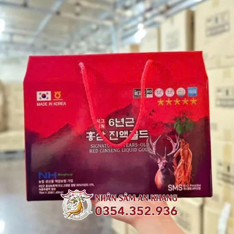 Nước Hồng Sâm Nhung Hươu SMS Bio Pharm 70ml x 20 Gói 12 nuoc hong sam nhung huou nonghyup 5