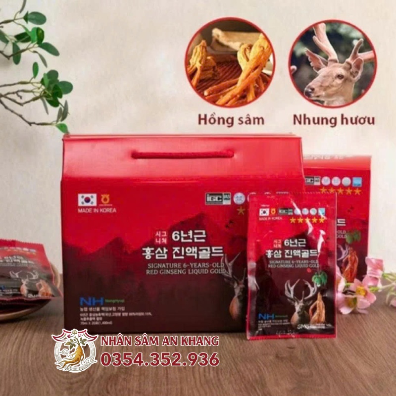 Nước Hồng Sâm Nhung Hươu SMS Bio Pharm 70ml x 20 Gói 8 nuoc hong sam nhung huou nonghyup 7