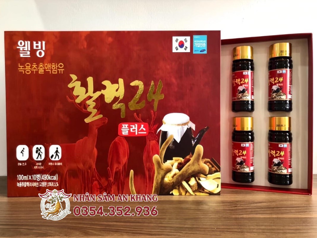 Nước Hồng Sâm Nhung Hươu Well Bio Hộp 10 Chai x 100ml 9 nuoc hong sam nhung loc 3