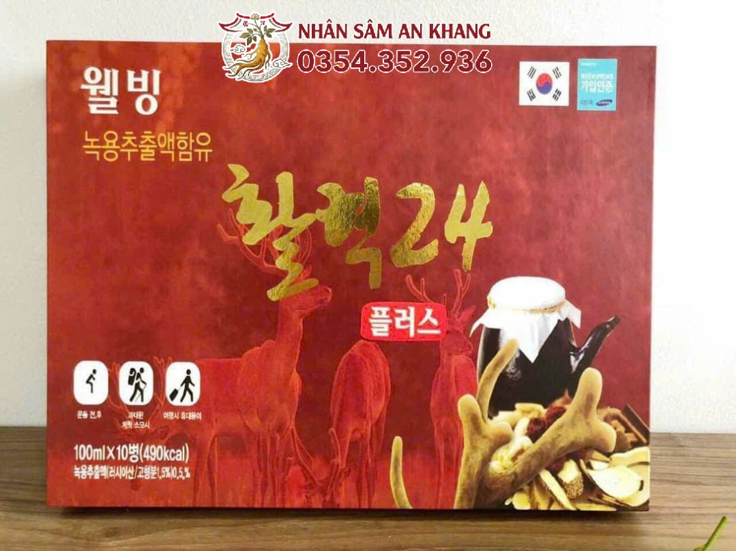 Nước Hồng Sâm Nhung Hươu Well Bio Hộp 10 Chai x 100ml 15 nuoc hong sam nhung loc 6