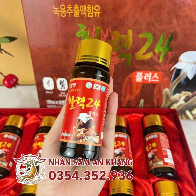 Nước Hồng Sâm Nhung Hươu Well Bio Hộp 10 Chai x 100ml 12 nuoc hong sam nhung loc 7