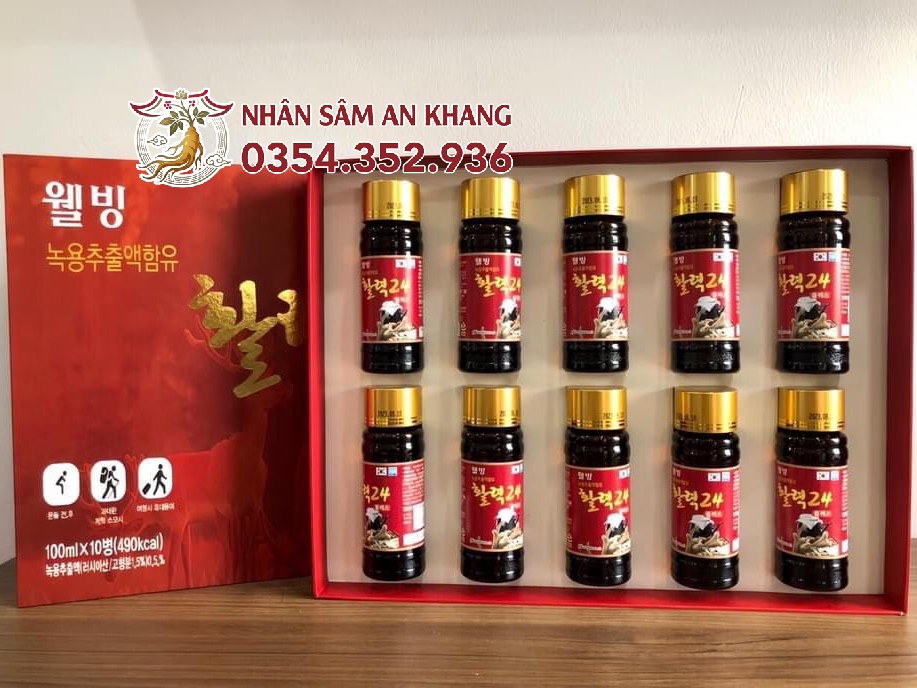 Nước Hồng Sâm Nhung Hươu Well Bio Hộp 10 Chai x 100ml 14 nuoc hong sam nhung loc