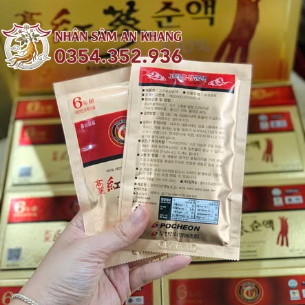 Nước Hồng Sâm Pocheon 100% Hộp 30 Gói x 80ml 22 nuoc hong sam pocheon 100 12