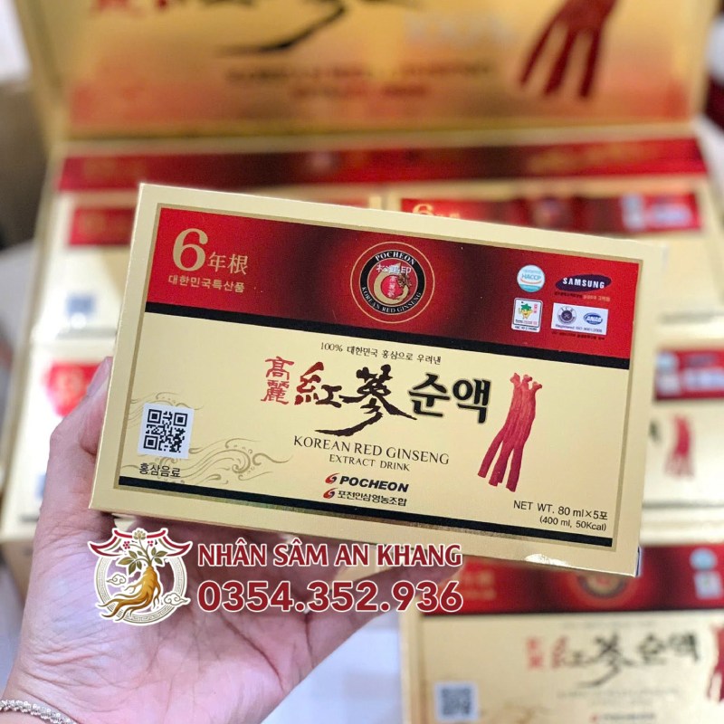 Nước Hồng Sâm Pocheon 100% Hộp 30 Gói x 80ml 24 nuoc hong sam pocheon 100 13