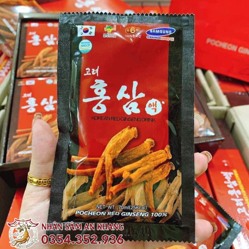 Nước Hồng Sâm Pocheon 6 Năm Tuổi Hộp 30 Gói x 70ml 13 nuoc hong sam pocheon 5