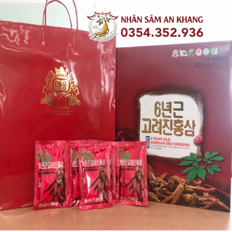Nước Hồng Sâm Teawoong Hàn Quốc Hộp 30 Gói x 70ml 14 nuoc hong sam taewoong 2