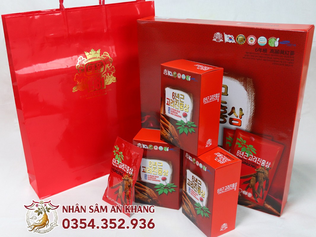 Nước Hồng Sâm Teawoong Hàn Quốc Hộp 30 Gói x 70ml 16 nuoc hong sam taewoong 6
