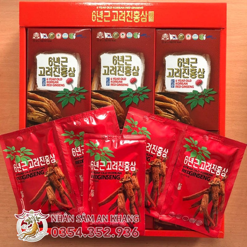 Nước Hồng Sâm Teawoong Hàn Quốc Hộp 30 Gói x 70ml 15 nuoc hong sam taewoong