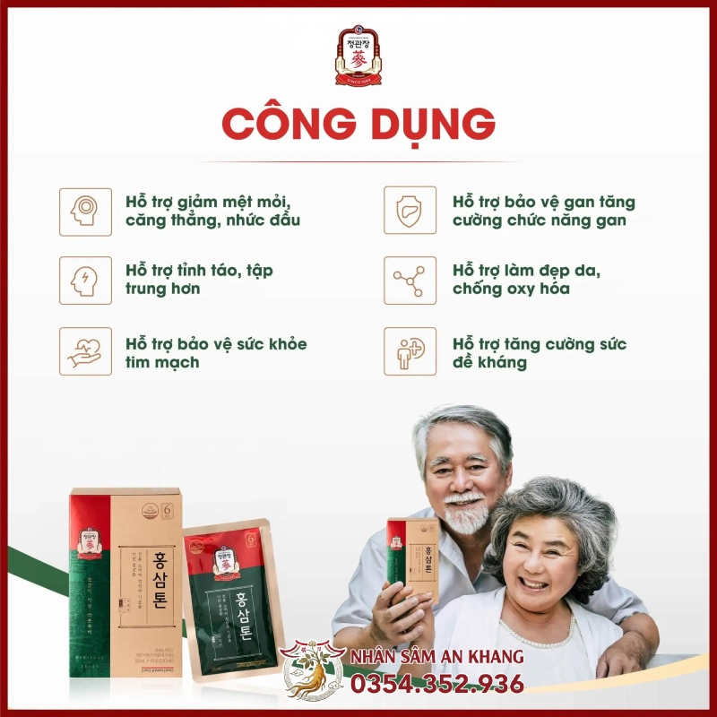 Nước Hồng Sâm Tonic KGC Mild 50ml x 30 Gói 13 nuoc hong sam tonic kgc 10