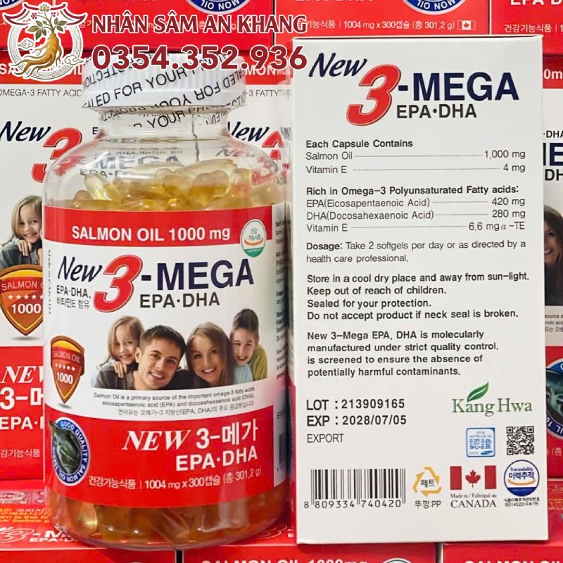 Dầu Cá Omega 3 Hàn Quốc Hộp 300 Viên 10 omega 3 gia dinh 4