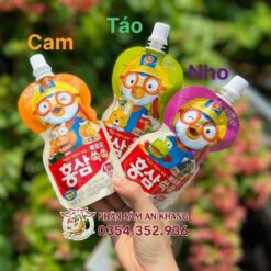 Nước Hồng Sâm Trẻ Em Pororo Paldo Hàn Quốc 10 Túi x 100ml 2 paldo pororo 5