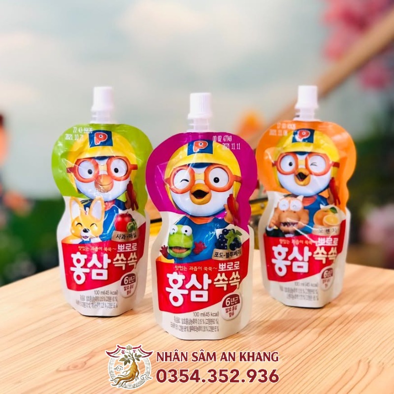 Nước Hồng Sâm Trẻ Em Pororo Paldo Hàn Quốc 10 Túi x 100ml 9 paldo pororo 6