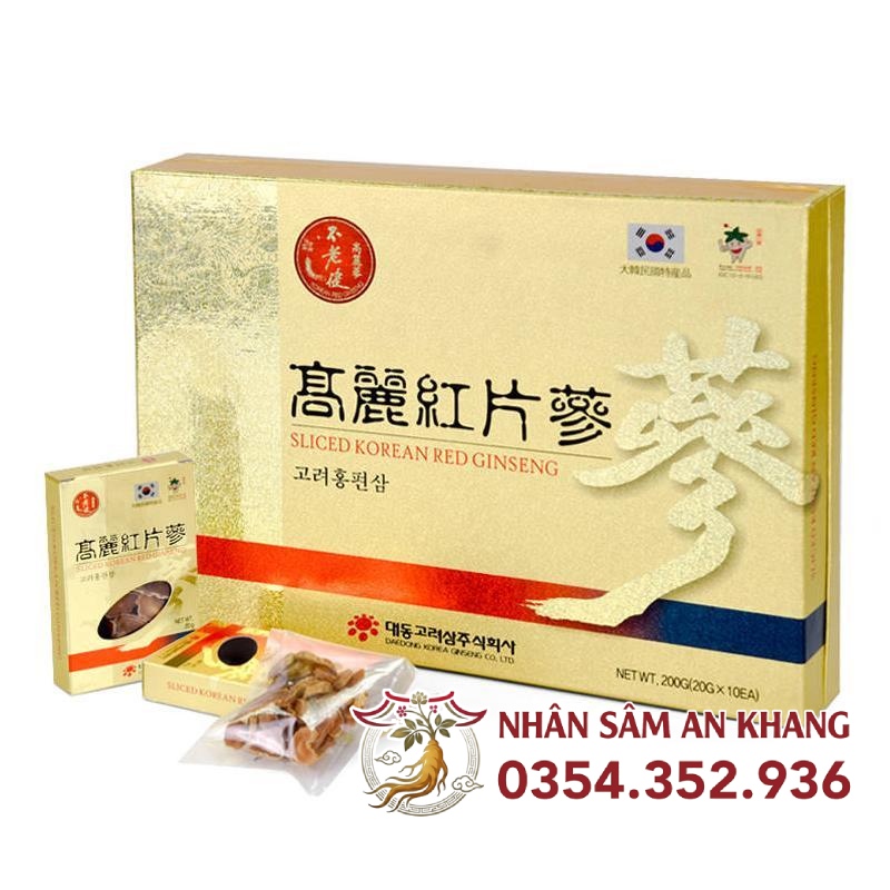 Hồng Sâm Thái Lát Daedong Hộp Giấy 200G 10 sam lat daedong hop giay