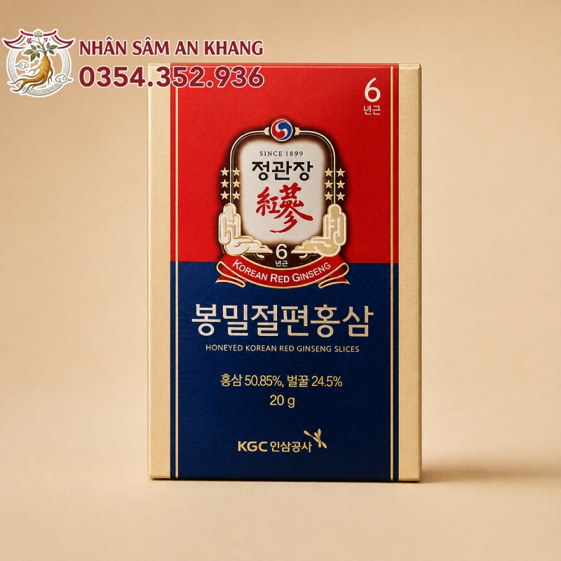 Hồng Sâm Thái Lát Tẩm Mật Ong KGC Hộp 160G 9 sam lat tam mat ong kgc 4