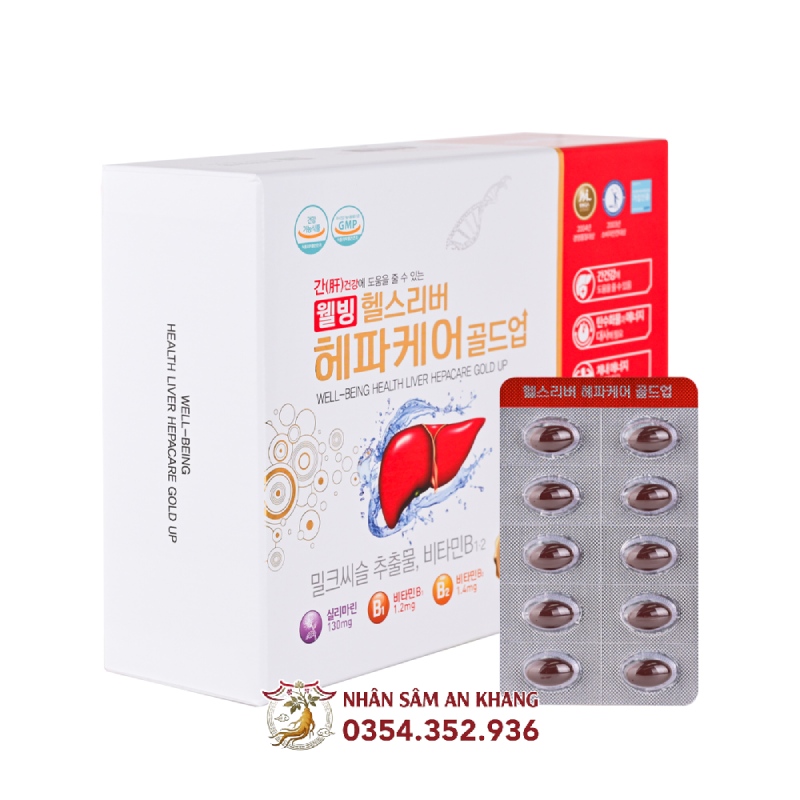 Viên Uống Bổ Gan Well-Being Health 120 Viên 11 bo gan vip han quoc