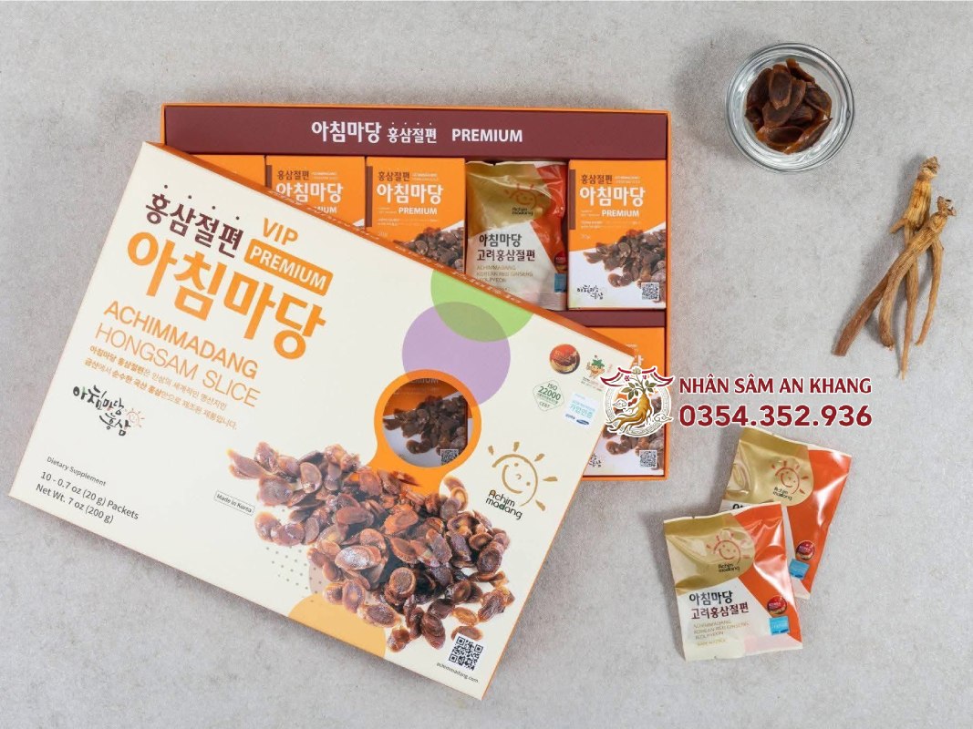 Hồng Sâm Thái Lát Tẩm Mật Ong Achimmadang Hộp 200g 10 hong sam thai lat achimadang 9